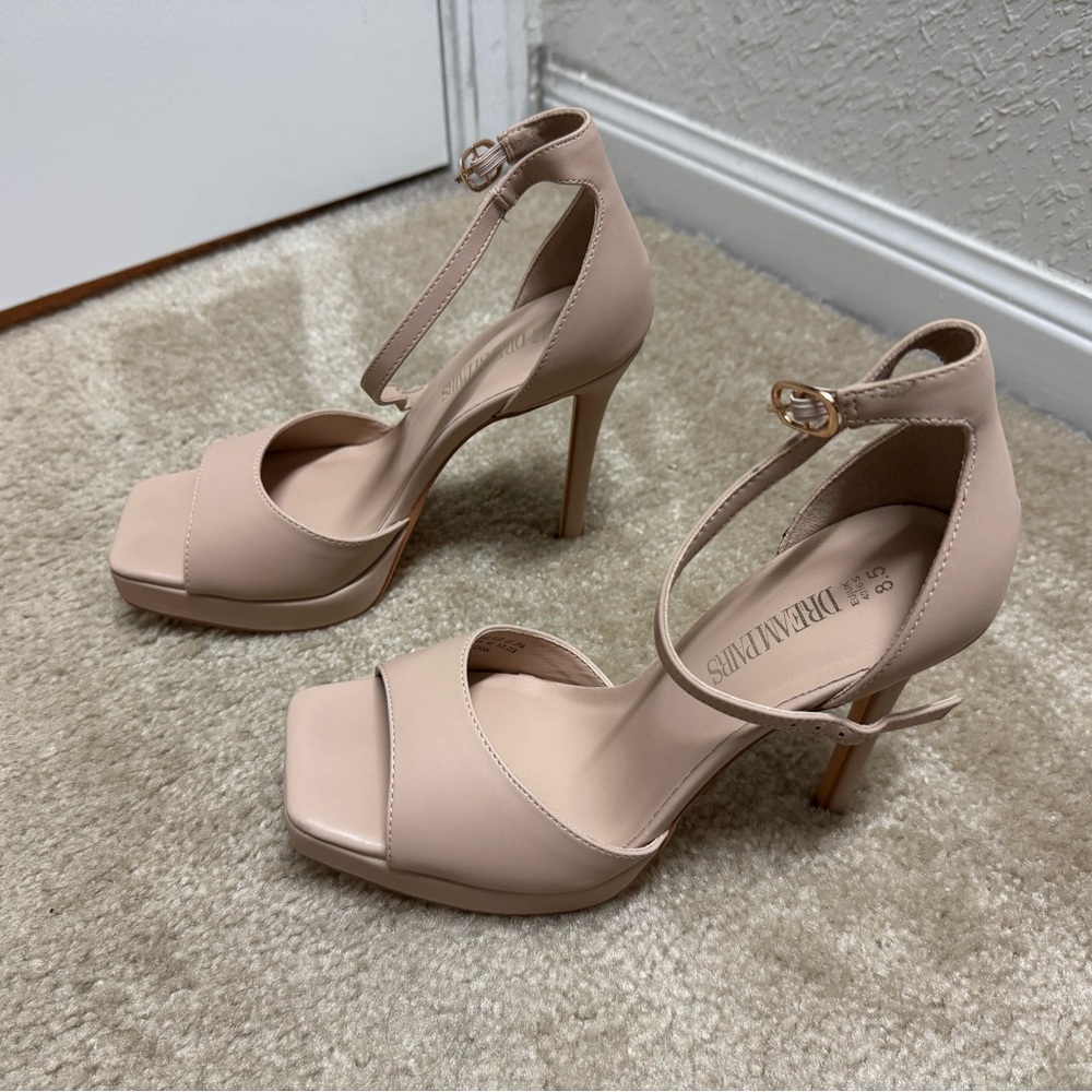 New Dream Pairs Women's Nude Heeled Sandals